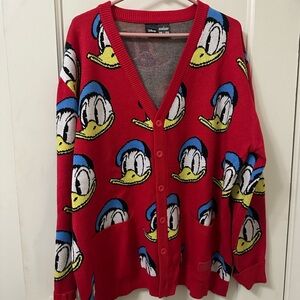 Disney Red Cardigan with Donald Duck Design